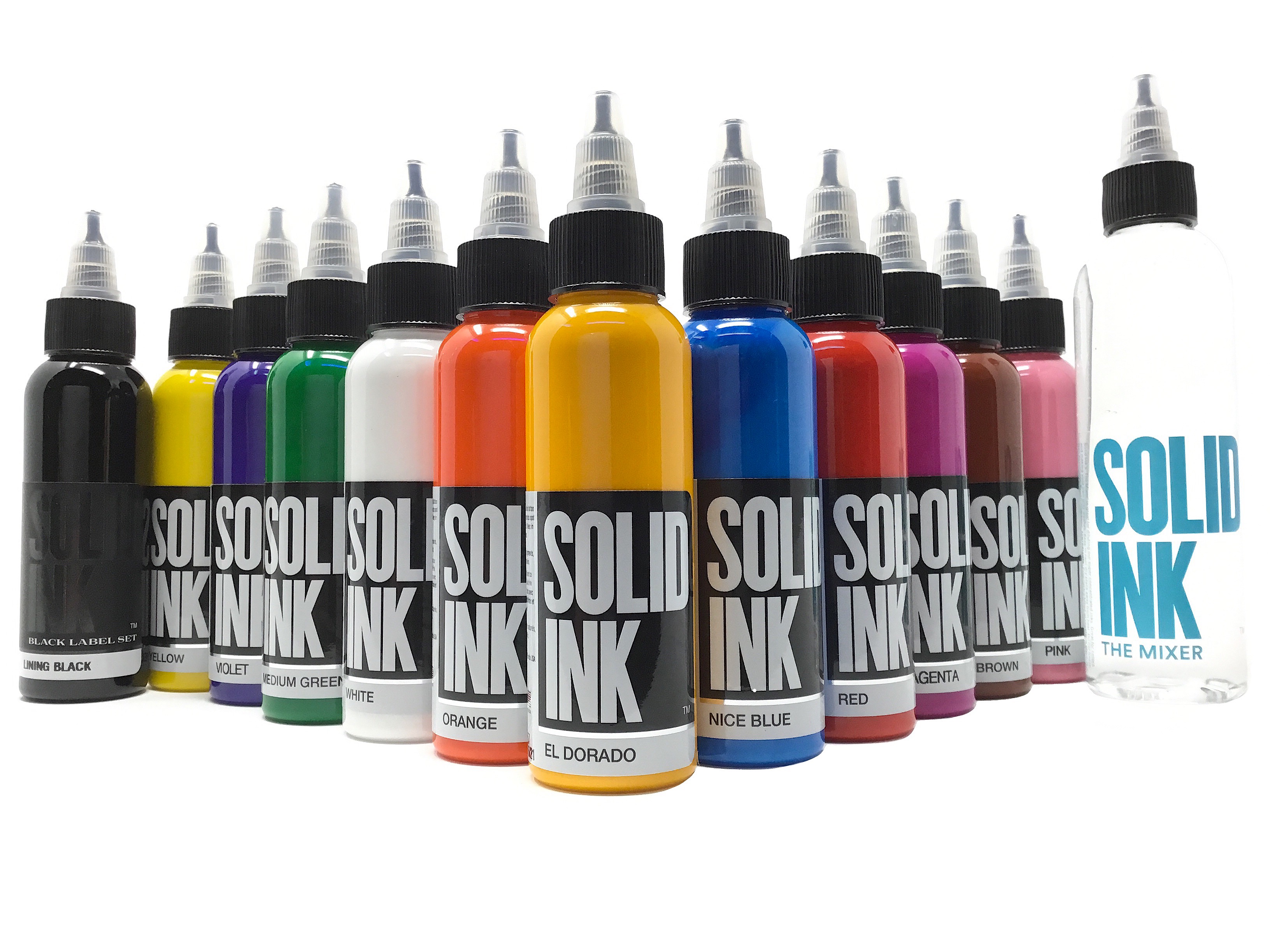 Solid Tattoo Ink 12 Color Spectrum Set